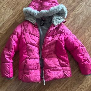 ZeroXposur Pink Puffer Jacket with Faux Fur Hood
